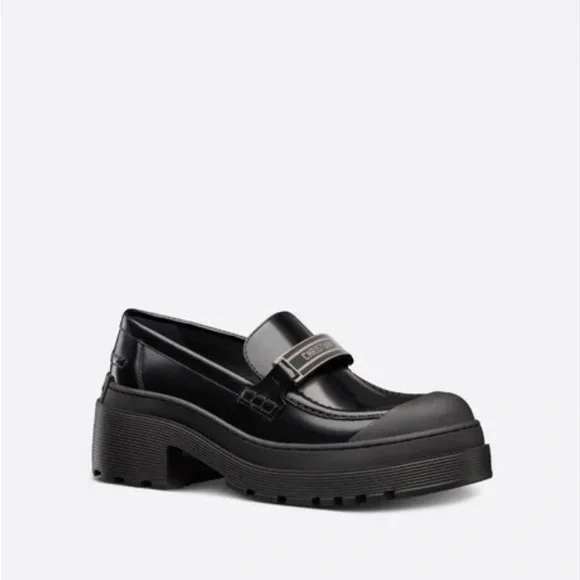 Authentic Christian Dior Code Black Leather Loafer Size 38 - Picture 7 of 14